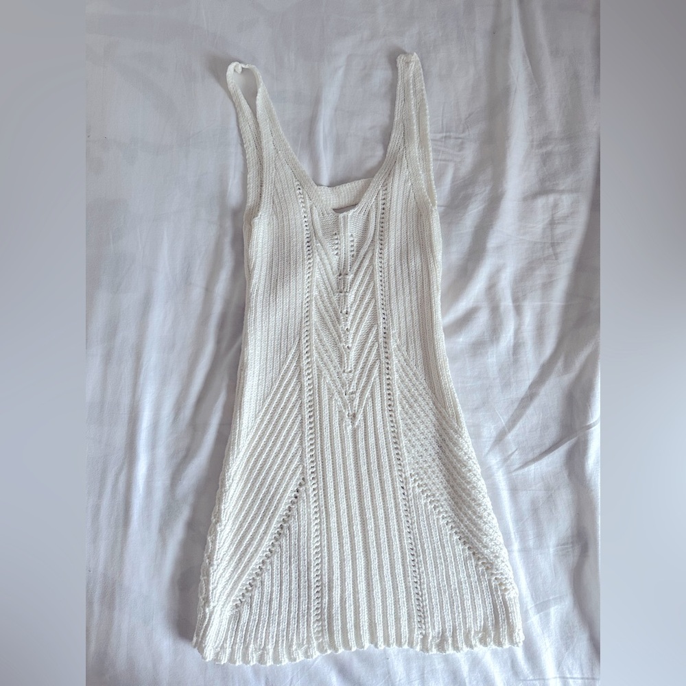 Anthropologie size small white crochet dress, worn once